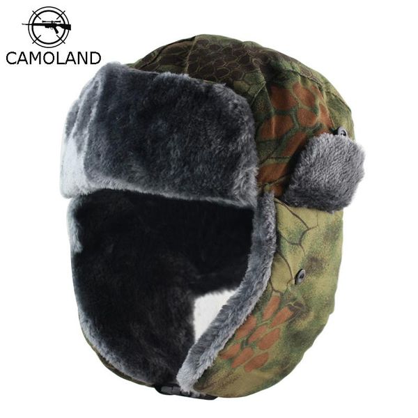 

berets 2021 men bomber hats winter trooper trapper hat ushanka russian with faux fur outdoor sports skiing warm ear flaps, Blue;gray