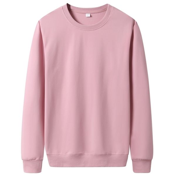

autumn long sleeve solid color sweatshirts men fashion cotton 12color mens casual o-neck sweatshirt male brand 211014, Black
