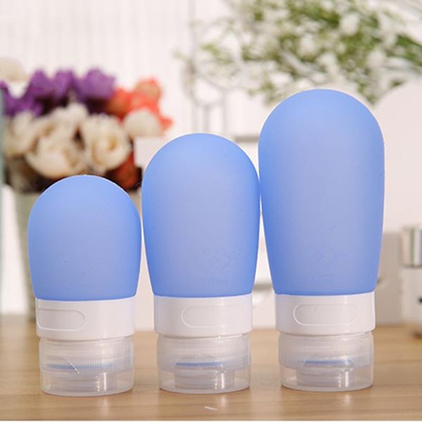 

1pc 38ml 60ml 80ml empty silicone travel packing press bottle for lotion shampoo bath container portable p1 storage bottles & jars