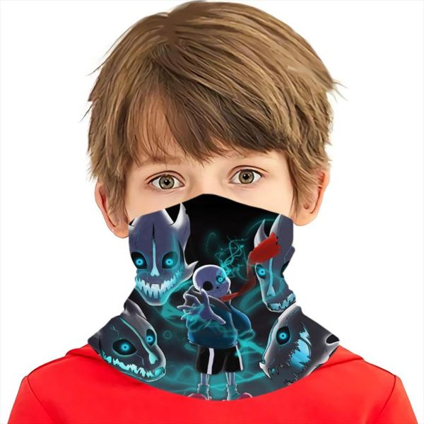 

scarves 3d print undertale wind scarf harajuku boys/girls bandana toy women/men, Blue;gray