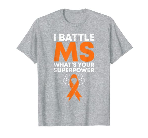 

i battle ms-what's your superpower awareness ribbon t-shirt, White;black