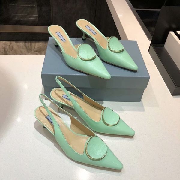 

fashion women's sandals slippers calf leather material pointed design generous multicolor classic button jewelry 35-42, Black