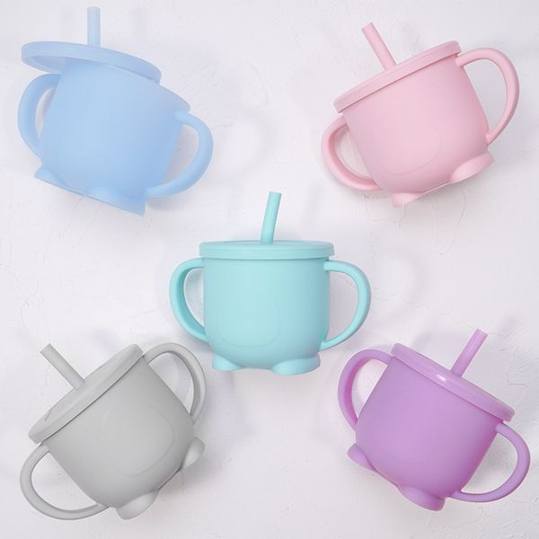 

bpa drinking cup edible pediatric leakproof portable pudding milk water collapsible silicone cup lids training baby mug