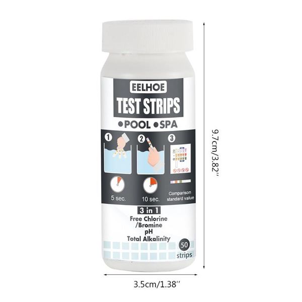 

meters b9hf 50pcs water quality test strips ph chlorine bromine alkalinity for swimming pool spa pond