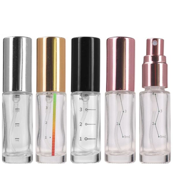 

4ml portable glass refillable perfume bottle with aluminum atomizer empty parfum case for traveler