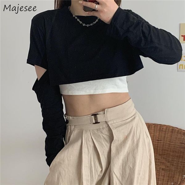 

women's t-shirt t-shirts women hole female all-match fashion loose vintage summer party elegant preppy streetwear ulzzang, White