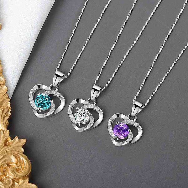 

fall in pendant at first sight love necklace with zirconium inlaid women elegant temperament gift for girlfriend, Black