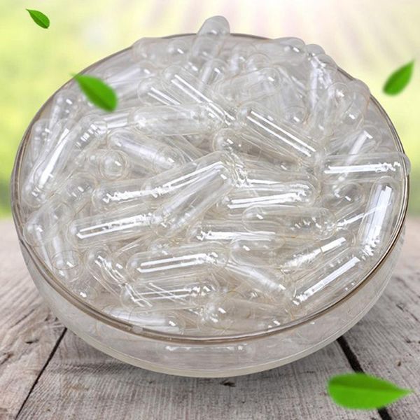 

1000pcs transparent empty gelatin vcaps clear halal separated box packing bottles