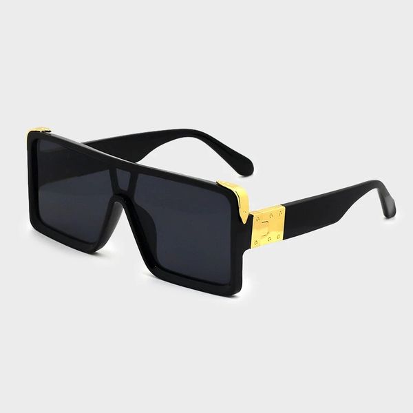 

women one-piece square shape full frame personality casual outdoor uv protection sunglasses, Black