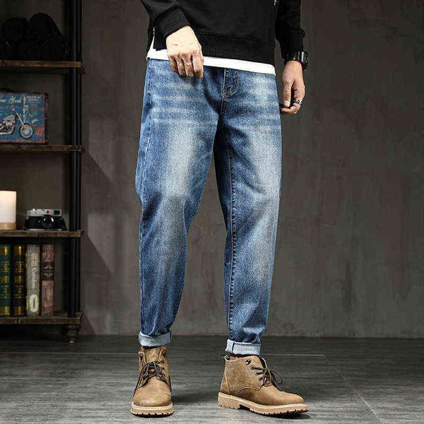 

men's jeans large pants 2021 spring summer fashion br loose and comfortable men's jeans, Blue