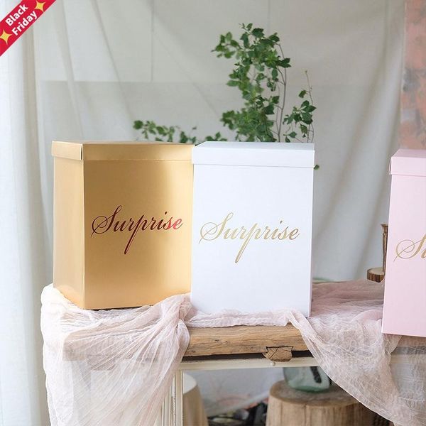 

1pcs/lot birthday surprise flowers paper gift boxes for girl friend party cake balloon box decor supplies wrap