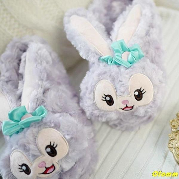 

winter women cotton slippers plush warm non-slip outdoor indoor shoes fluffy slipper home soft floor, Black