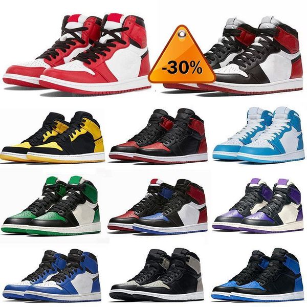 

jumpman 1 1s og high shoes pine green black court purple royal bred toe nc obsidian unc game sneakers trainers v