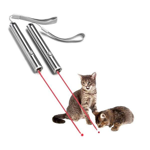 

cat toys chaser laser pointer 2 in 1 multi function funny interactive led light training exercise tools