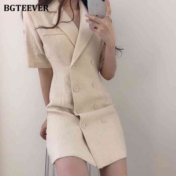 

dresses vintage double breasted short sleeve women suit summer vestidos femme elegant notched ladies mini dress padl, Black;gray