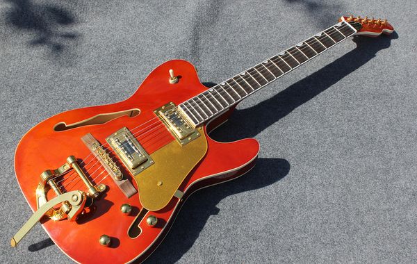 

electric telecaster jazz guitar solid body basswood neck maple color red