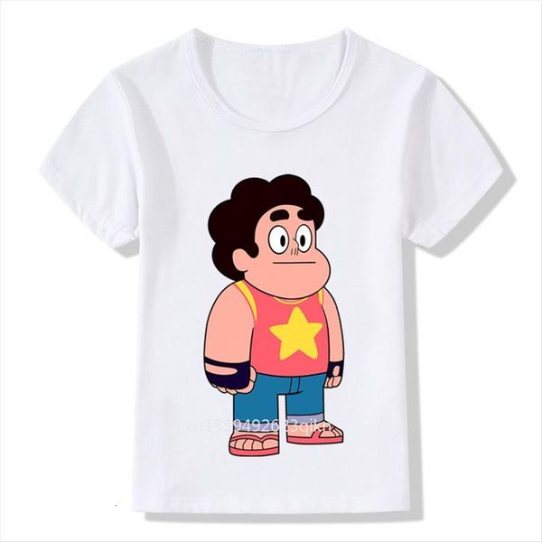 

boys and girls white t shirt children cartoon steven universe print funny design kids summer, Blue