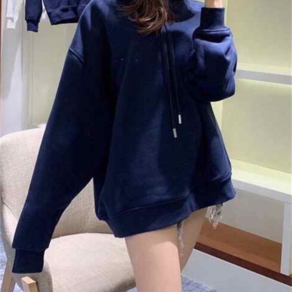 

hoodies fall 2021 women two colors hooded sweatshirt w7bz, Black