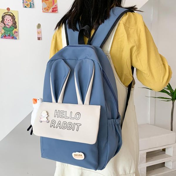 

backpack ear women nylon cute female waterproof kawaii school bag for teenager college book girl student