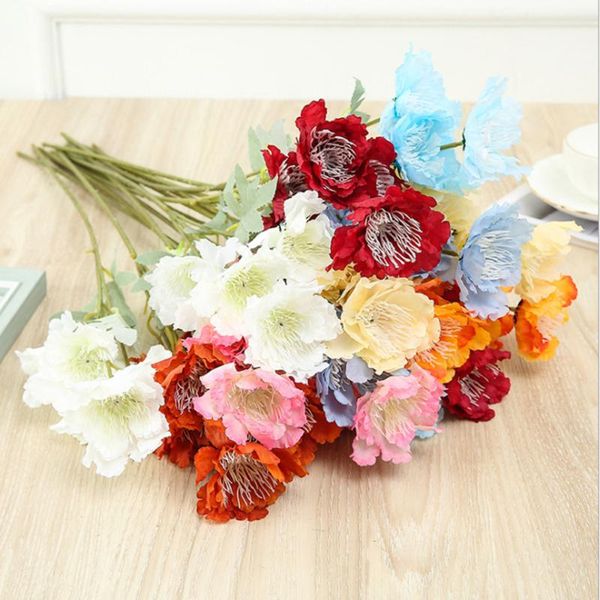 

decorative flowers & wreaths 1 bunch of 6 floating snow peony artificial home counter wedding el restaurant decoration fake plant