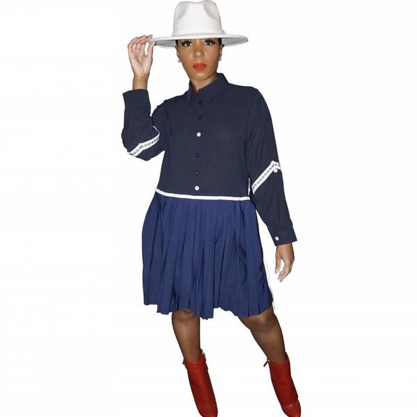 

ethnic clothing african dresses for women long sleeve pleated patchwork loose office lady dress autumn fashion street style africa vestidos, Red