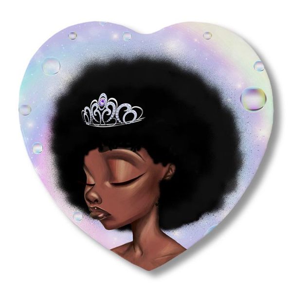 

table runner african girl black hair queen bubble rainbow heart purple coasters set with holder birthday