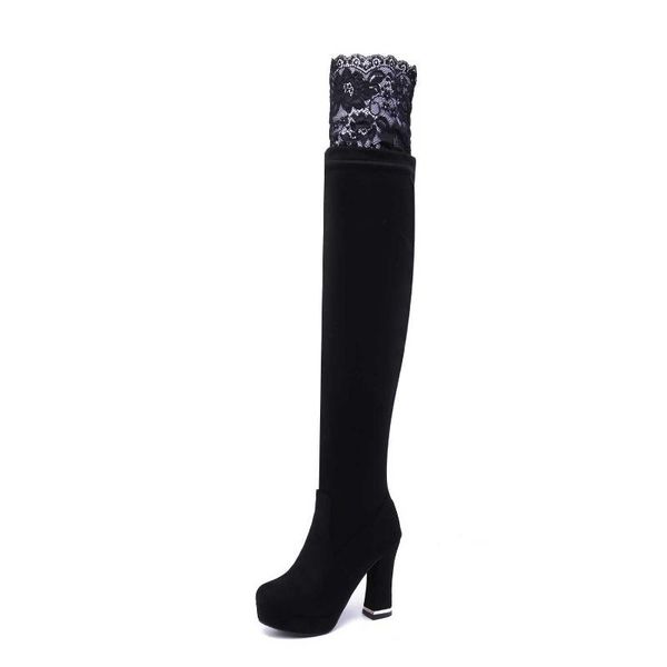 

boots order the winter fashion in 2021 super high heel water platform 33-43 size over knee women's, Black