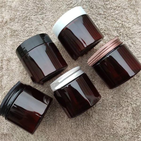 

storage bottles & jars 10/30/50/100pcs 50ml travel cosmetic empty bottle brown jar pot aluminum cover cream eyeshadow makeup container box