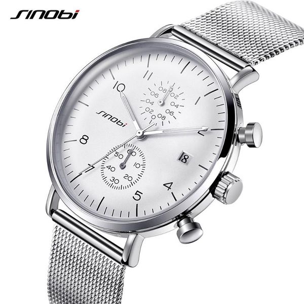 

wristwatches sinobi mens watches stainless steel wristwatch men ultra thin dial quartz watch relogio masculino 2021 #9710, Slivery;brown