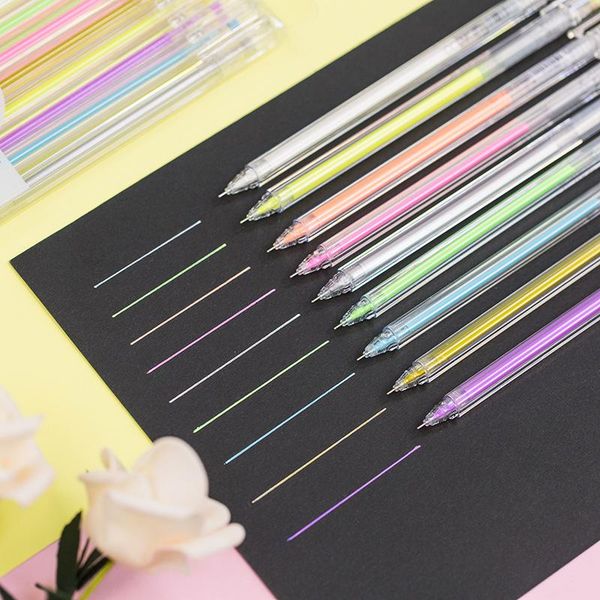 

gel pens 9colors/set flash ballpint pen highlight color painting drawing