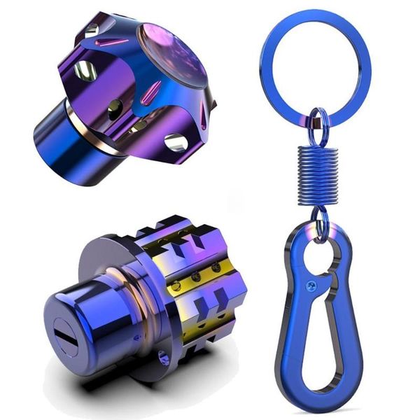

keychains universal motorcycle modified key cover cnc bit pentagonal hexagon head decorative car chain ring, Silver