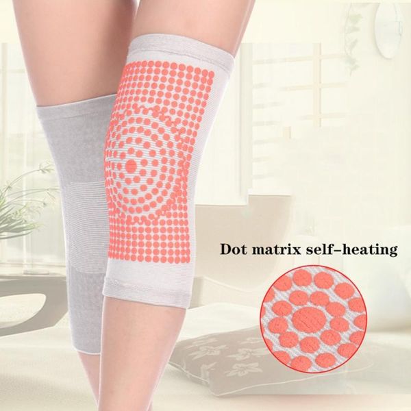 

self heating knee support anti-slip elastic pads knitted brace warm for arthritis joint pain relief and `recovery elbow, Black;gray