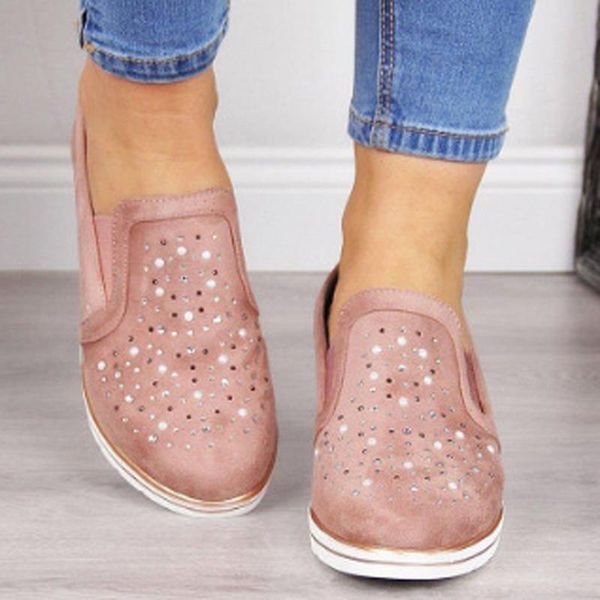 

dress shoes woman spring autumn loafer light weight platform casual rhinestone shining women silver color, Black