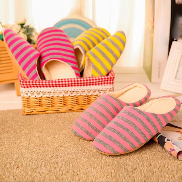 

slippers wowomen indoor slip-on slides cotton men fur fluffy bottom soft shoes comfortable, Black