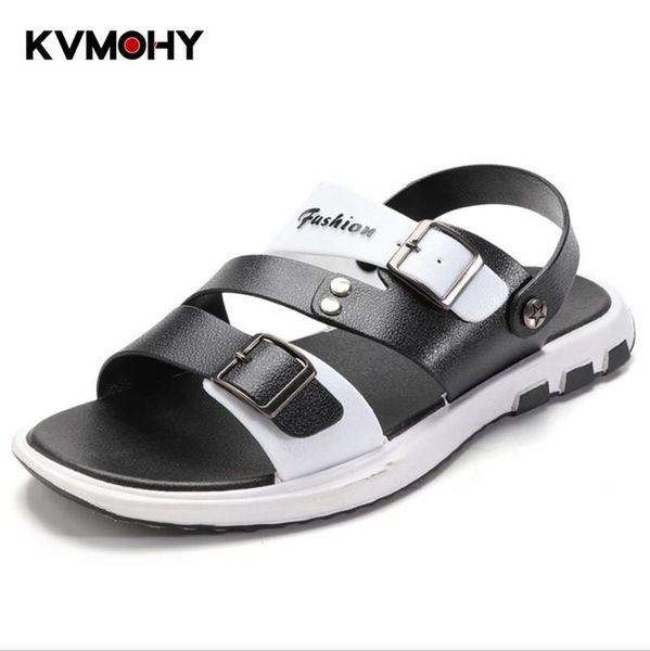 

slippers men slides flip flops summer men's beach breathable slipper mule shoes for male sandals, Black
