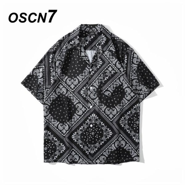 

casual street printed short sleeve shirt men 2021 hawaii beach oversize women fashion harujuku shirts for x602 men's, White;black