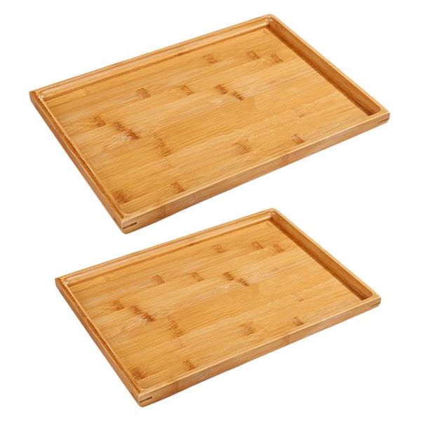 

kitchen storage & organization 2 pcs wooden serving tray tea cutlery trays pallet fruit plate decoration 6 sizes japanese bambo