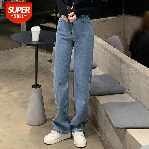 

[chaka salt lake] xuanya wide-leg retro jeans women's straight waist drape feeling thin old daddy pants #a54l, Black;white