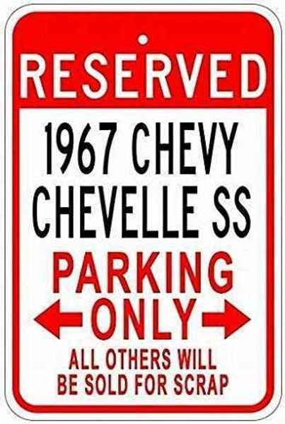 

metal signs 1967 67 chevy chevelle ss tin parking - 8x12 inches retro vintage