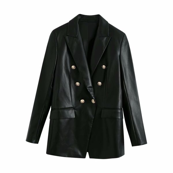 Mulheres Cool Pu Jaquetas de Couro Outono Botão de Moda-Fly Ladies Casacos Moto Estilo Feminino Casaco Meninas Chic Coat 210430