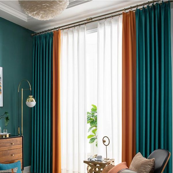 

luxury satin curtains for living room bedroom thicken solid curtain faux silk drapes white tulle window screen treatment