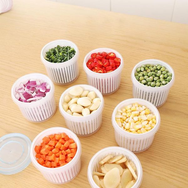 

storage bottles & jars round drain container kitchen refrigerator organizer for ginger garlic onion food crisper box