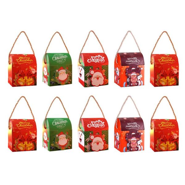 

10pcs christmas themed gift wrapping box paper portable packaging wrap