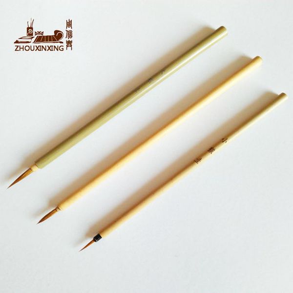 

6Pcs/Set Watercolor Brush Weasel Hair Aquarelle Paintbrush green Bamboo Artist Paint Brushes Round Head Hook Line Pen Depict pen, Default color