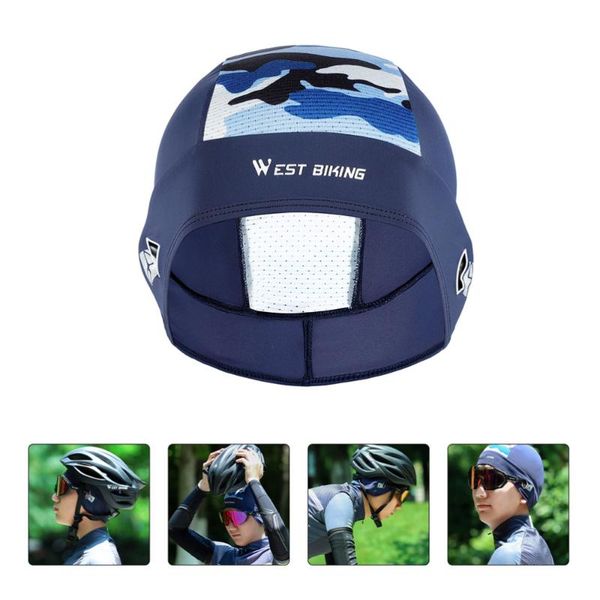 

cycling caps & masks 1pc helmet liner ice silk cap outdoor safety hat, Black