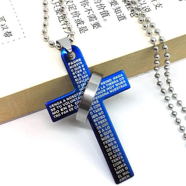 

pendants 2021 cross pendant gold silver alloy material cz egyptian key of life necklace men women hip hop jewelry vp569, Black