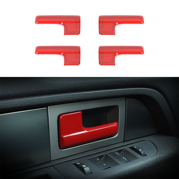 

interior door handle cover trim for ford f150 raptor 2009-2014 red 4pcs