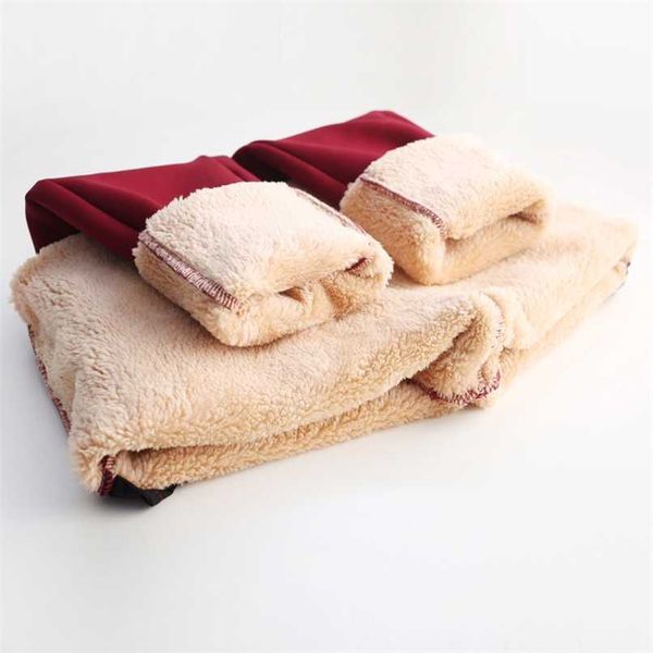 

oumengka plus size winter thick warm cashmere high waist black pants women high elastic skinny stretchy ladies trousers 6xl 211112, Black;white