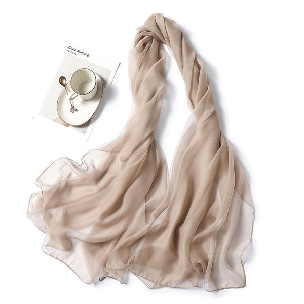 

summer women silk scarf solid beach hijab oversized shawls and wraps female foulard bandana sun protection scarves, Blue;gray