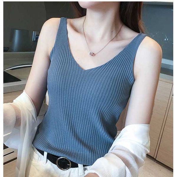 

h.sa solid sleeveless women sweater vest off shoulder slim knitted female fashion summer strap knitted vests 210716, White